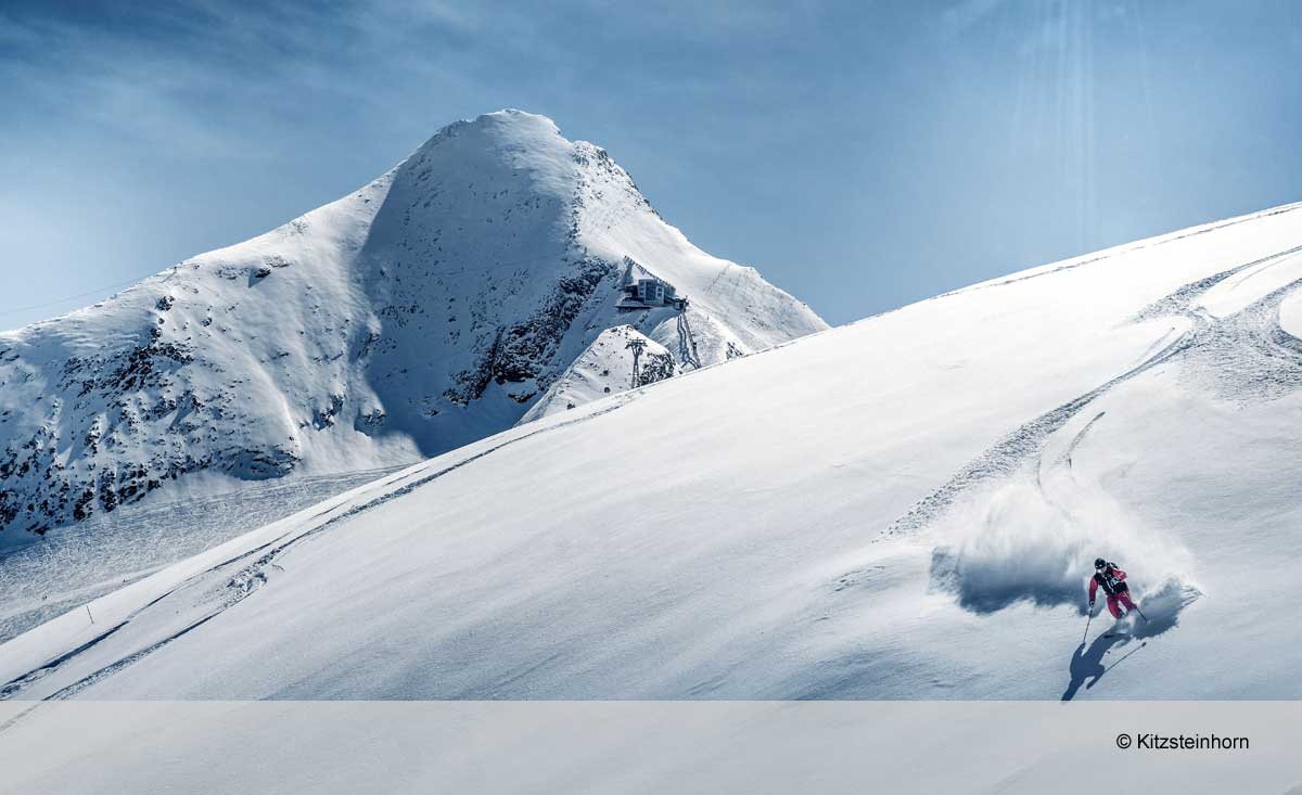 Gletscher Skifahren im Skigebiet Kitzsteinhorn im Salzburger Land