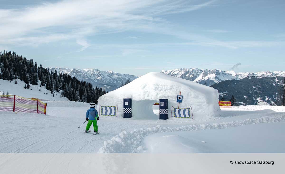 Skifahren mit Kindern im Skigebiet Snow Space Salzburg